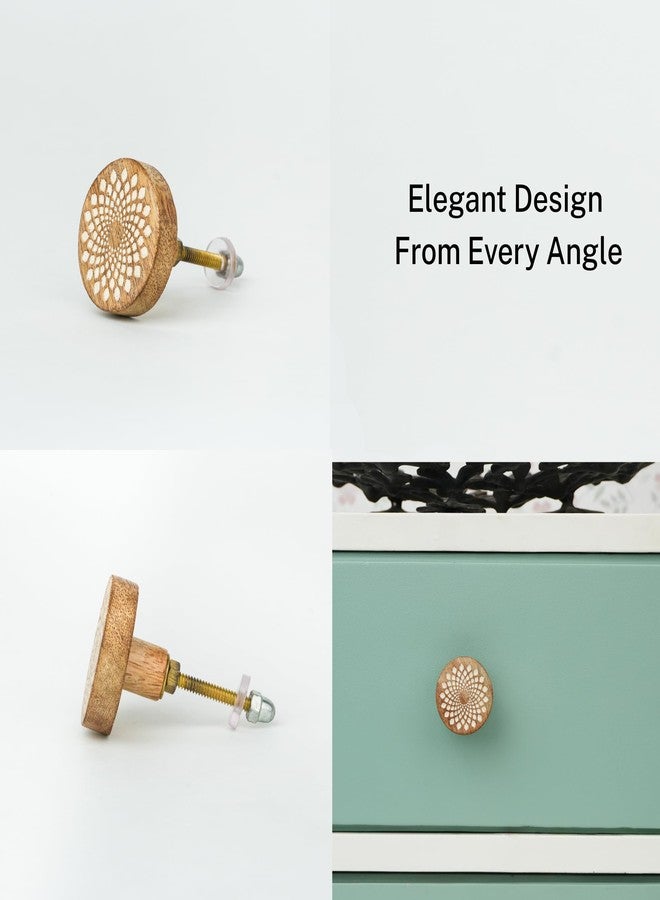 Indian-Shelf 2 Piece Brown White Drawer Knobs Dresser Knobs Decorative Wooden Cabinet Knobs Boho Drawer Pulls Unique Wood Kitchen Handles Modern Door Hardware - Image 3